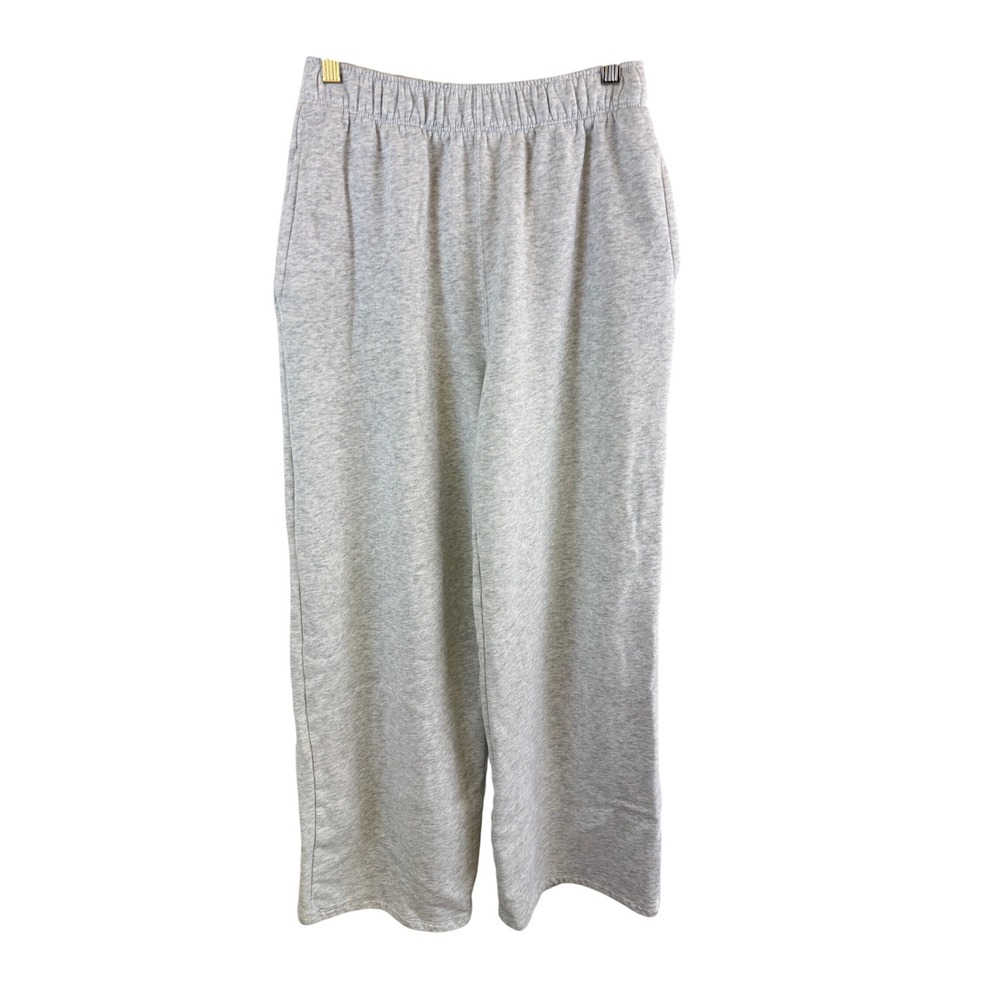 Hollister Wide Leg Sweatpants Women Small Gray Fleece Pocket Lounge
